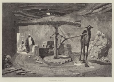Een Korenmolen in Beneden-Egypte door Charles Auguste Loye
